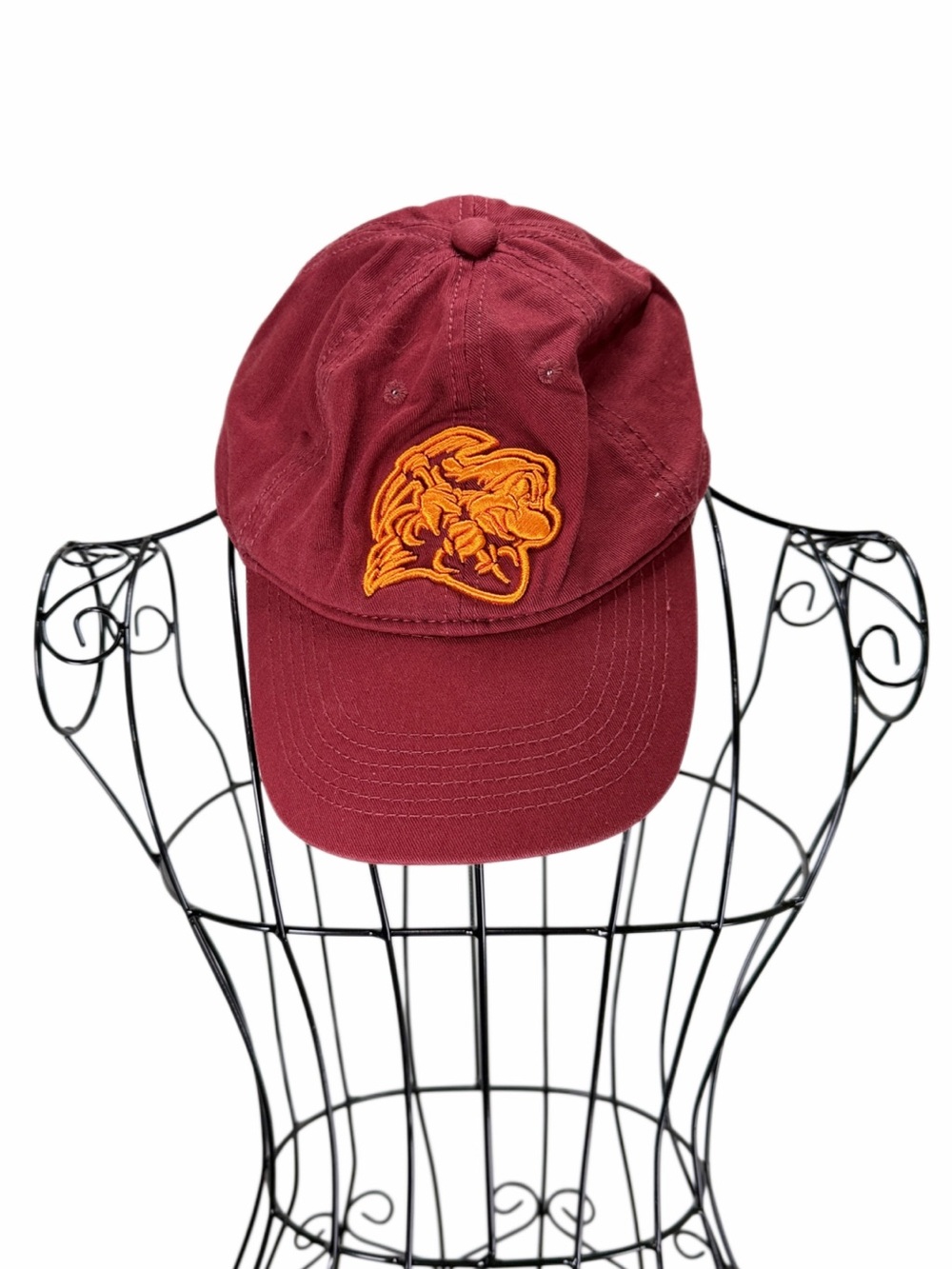 Disney Dad Maroon Grumpy Seven Dwarfs Adjustable Cotton Hat with Brass Accent